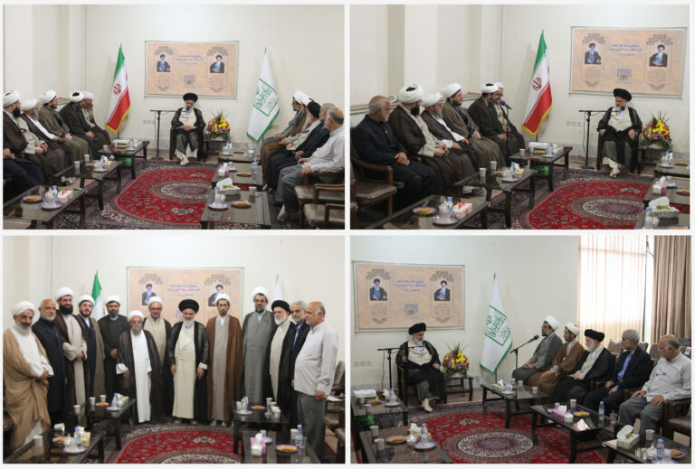 دیدار تعدادی از خادمان و مسئولان فرهنگی حرم مطهر حضرت معصومه -سلام الله علیها- با آیت الله حسینی بوشهری