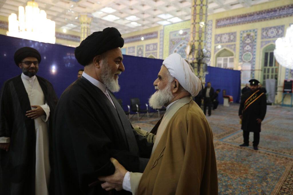 آیت الله وافی و حجت السلام اجاق نژاد در نشست اعضای جامعه مدرسین حوزه علمیه قم با تولیت مسجد مقدس جمکران