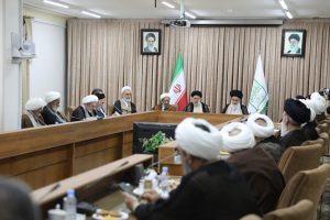 حضور رئیس جمهور در جلسه شورای عالی جامعه مدرسین حوزه علمیه قم