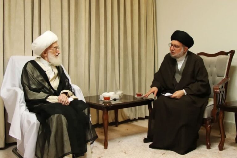 دیدار آیت الله العظمی نوری همدانی با رئیس کل دادگستری استان قم