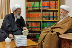 دیدار آیت الله فاضل لنکرانی با آیت الله سبحانی