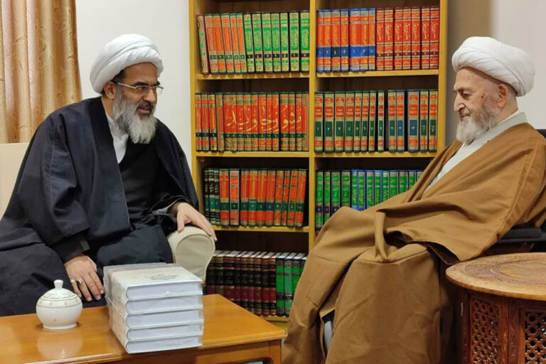 دیدار آیت الله فاضل لنکرانی با آیت الله سبحانی