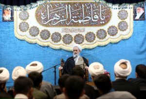 آیت الله علیرضا اعرافی در مراسم جشن ولادت حضرت زهرا(س) و آیین تجلیل از پژوهشگران برتر مدرسه حوزوی امام جواد(ع)