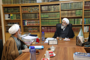 دیدار رئیس دانشگاه ادیان و مذاهب با آیت‌الله محمدجواد فاضل لنکرانی