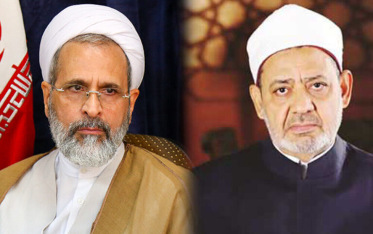 آية الله الأعرافي يفضح "التناقض" في بيان الأزهر: أين العدل في تجاهل جرائم أمريكا و إسرائيل؟ / كيف ترون الجمهورية الإسلامية معتدية و هي تدافع عن نفسها؟