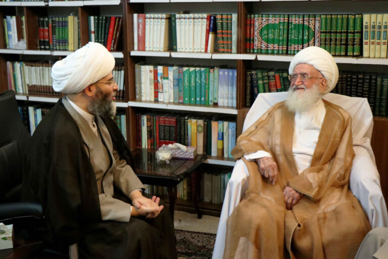 آیت الله العظمی نوری همدانی در دیدار با حجت الاسلام قمی